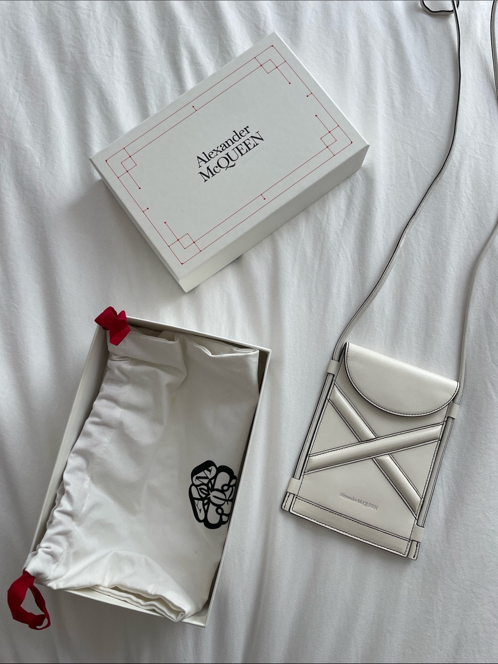 Alexander McQueen Micro The Curve Leather Crossbody Phone Bag